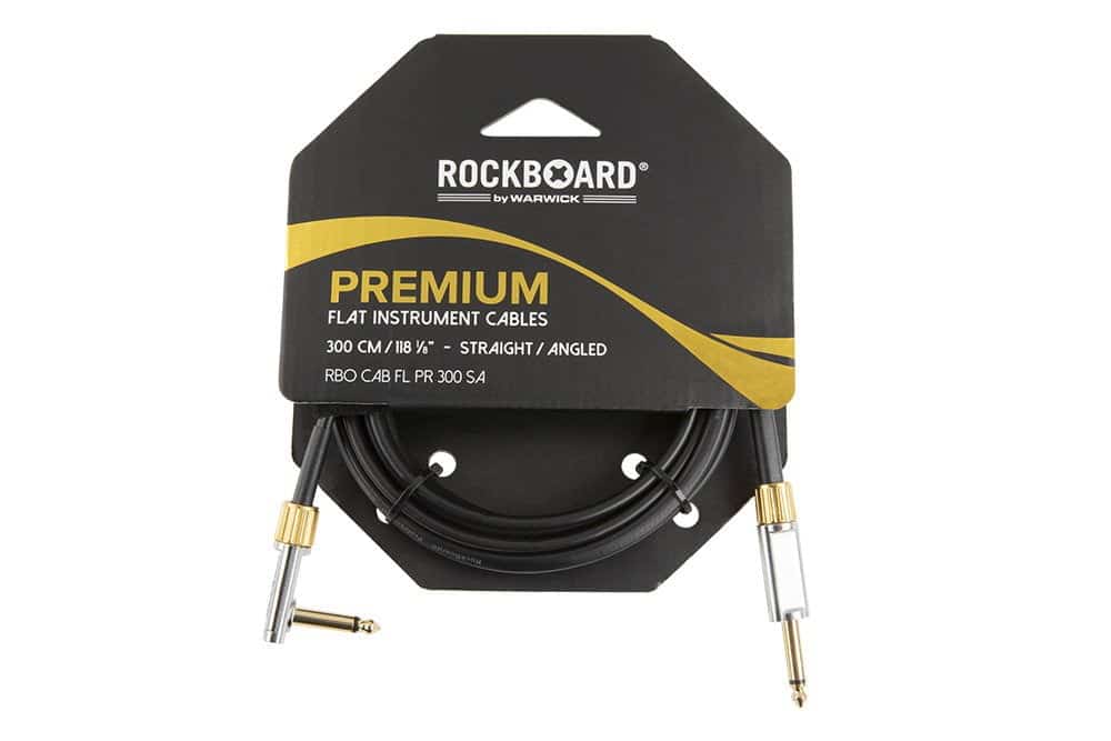 RockBoard Premium Series Flat Instrument Cable, Straight / Angled – 300 cm / 118 7/64″